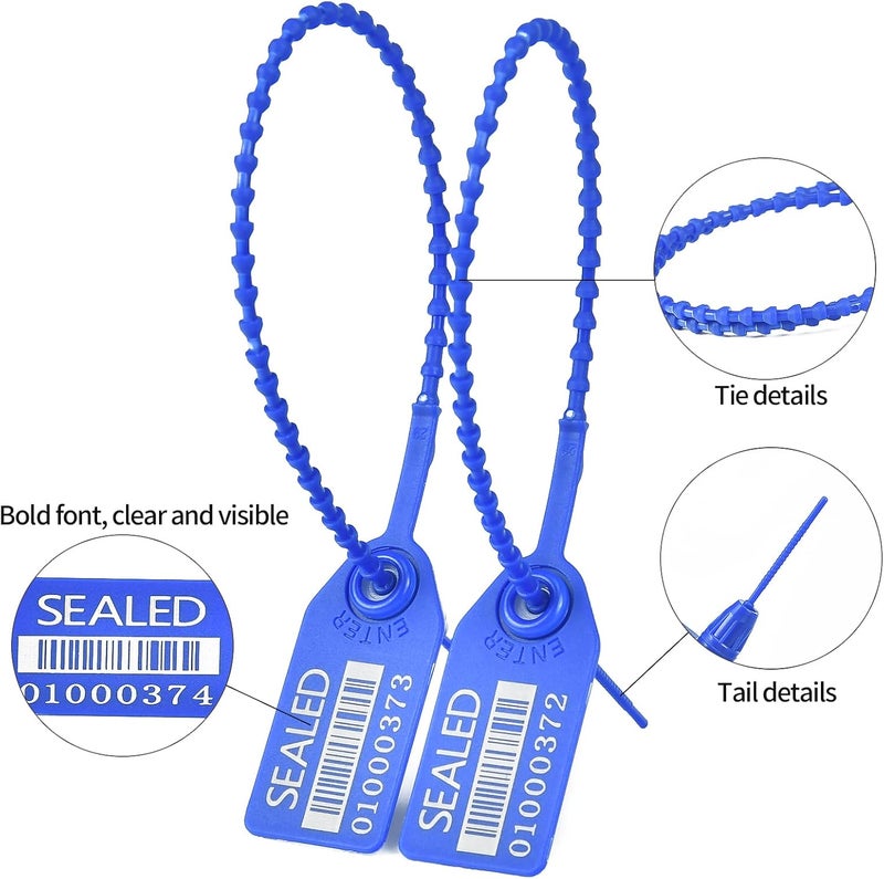 LeadSeals 500 Blue Plastic Barcode Seals, Numberd Plastic Tamper Seals Security Tags, Pull-Tite Safety Zip Ties, Tamper Proof Tags Plasic Locks for Fire Extinguishers - Image 5